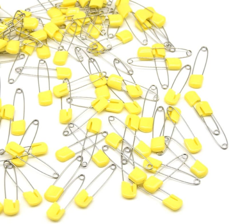 Hocansen 50 PCS Safety Pin 54mm/2.2in Baby Diaper Pins for Cloth Plastic Head Baby Pins for Diapers Stainless Steel Cloth Pins with Locking Closures Nappy Pin for Crafts（DT/Yellow） - Image 5